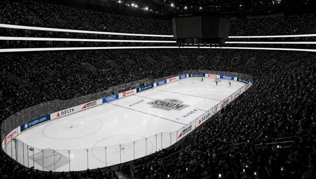 The Kings' ice and boards with Delta